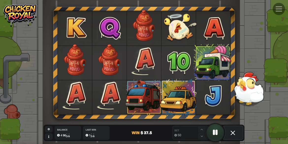 Capture d'écran du jeu de machine à sous en ligne "Chicken Royal